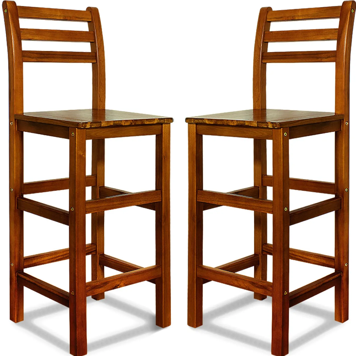 Deuba 2er Set Barhocker Akazien-Holz