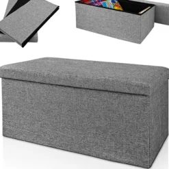 Deuba Faltbare Sitzbank/Sitzhocker MDF grau