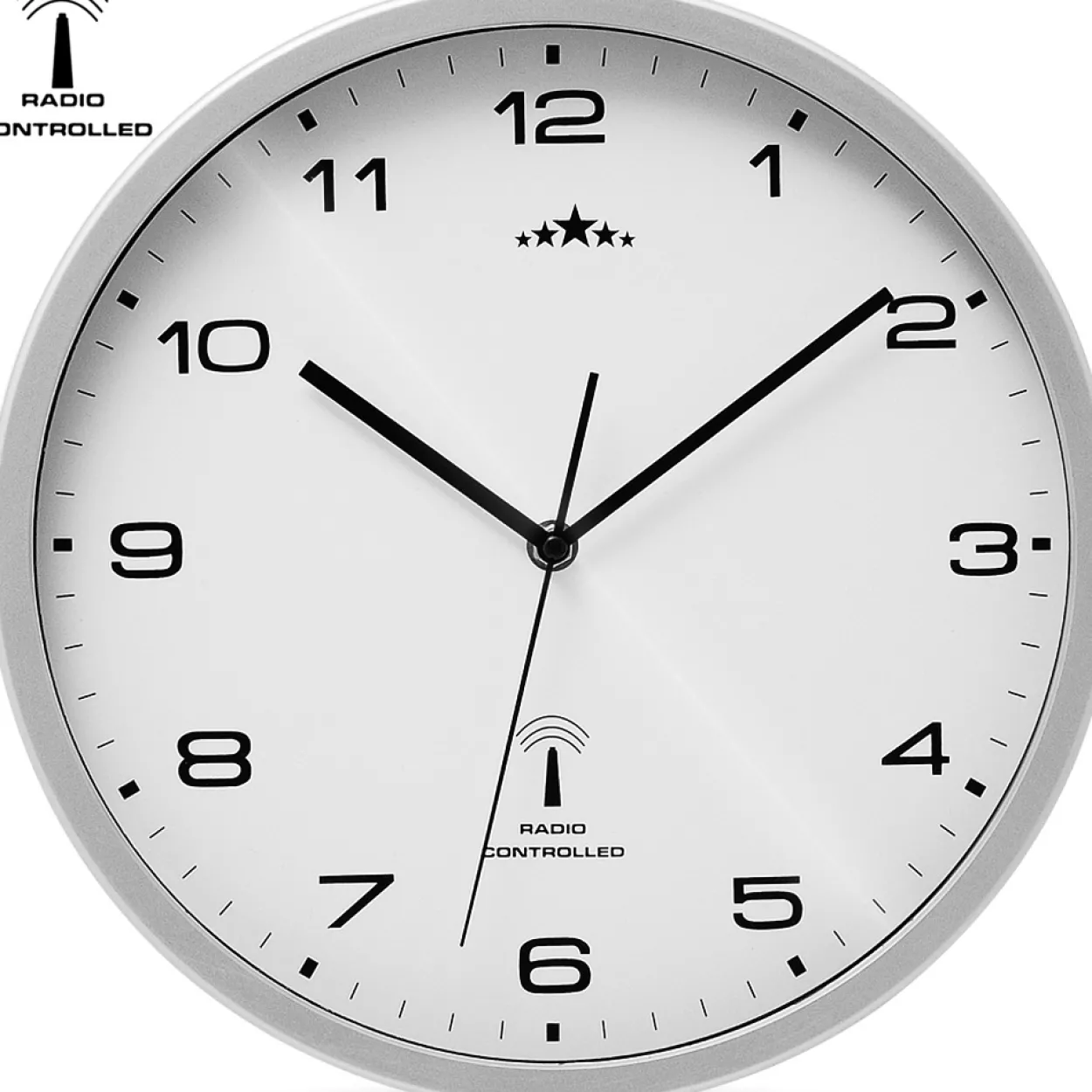 Deuba Funk Wanduhr 31cm weiß / silber