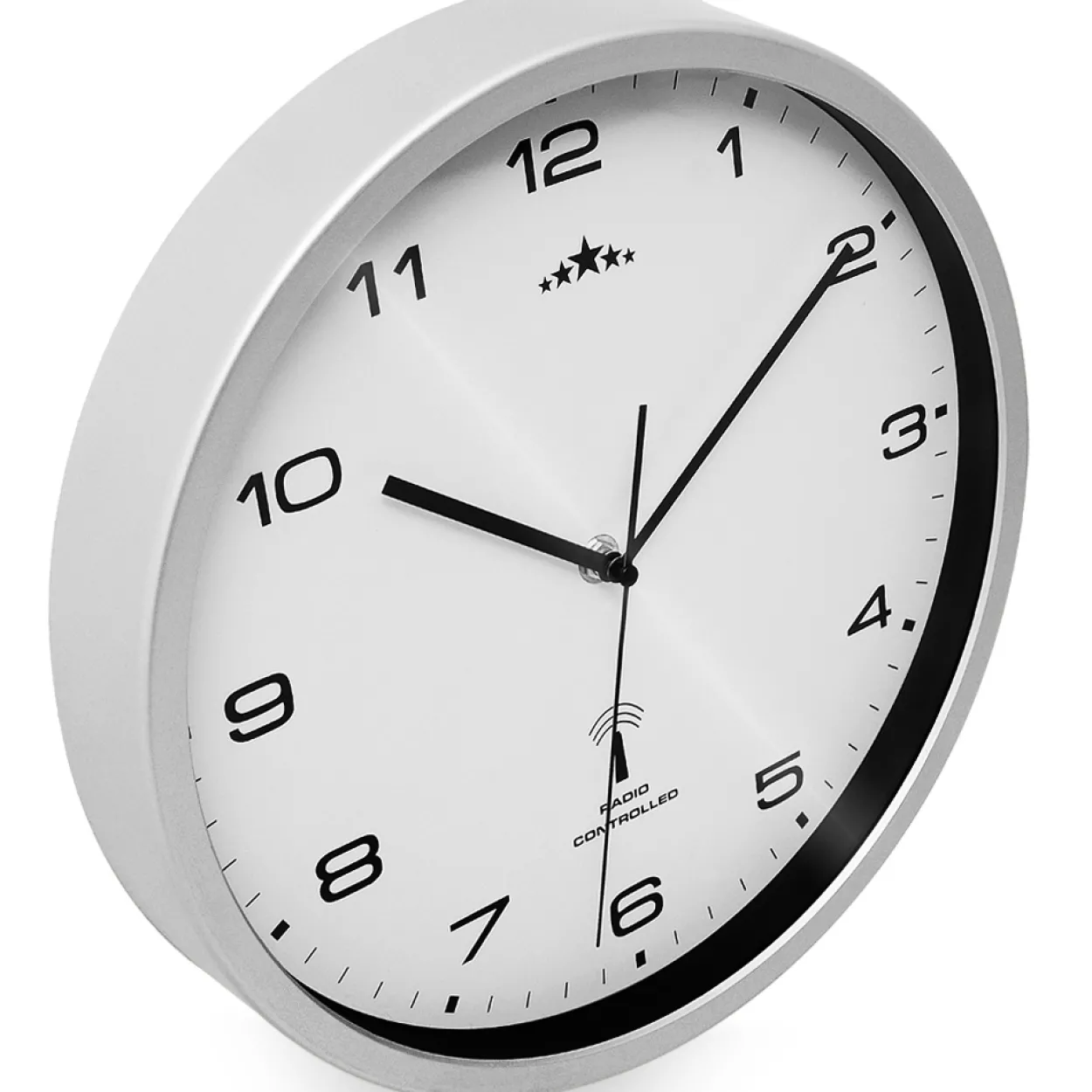 Deuba Funk Wanduhr 31cm weiß / silber