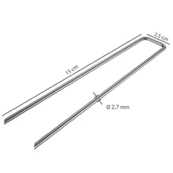Deuba Heringe U 50er Set 15cm - 3mm silber