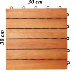 Deuba Holzfliese Eukalyptus 30 x 30cm braun