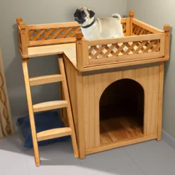 Deuba Hundehütte mit Balkon