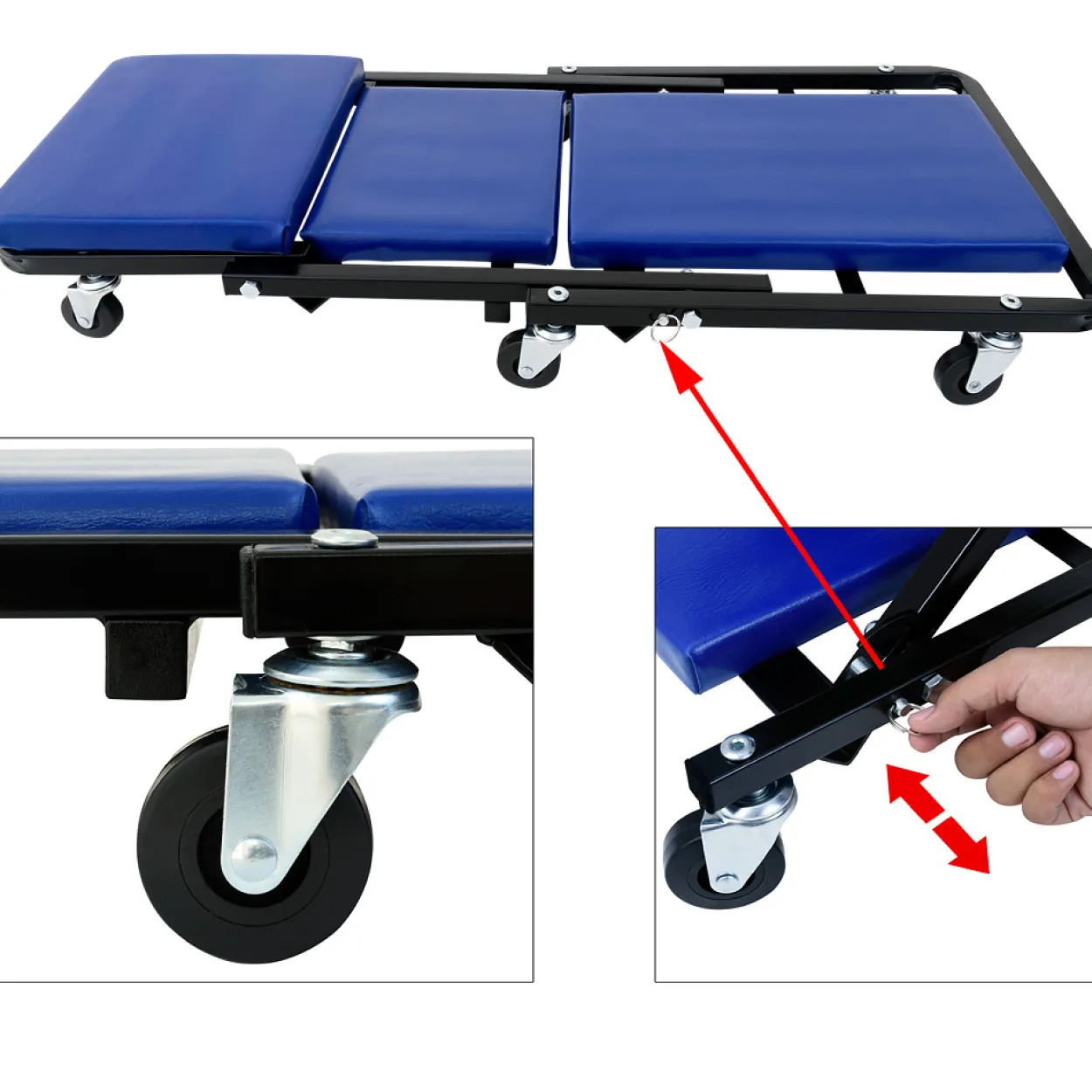 Deuba Kfz Montageliege/Rollbrett mit 6 Rollen