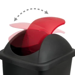 Deuba Mülleimer Multipat Kunststoff 60L 68 x 41 x 41cm schwarz / rot