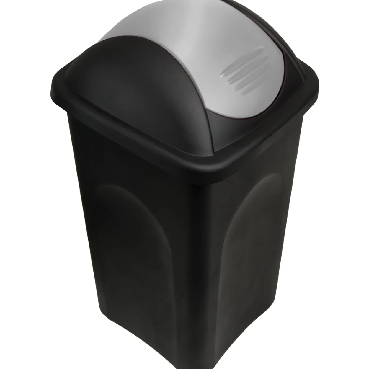 Deuba Mülleimer Multipat Kunststoff 60L 68 x 41 x 41cm schwarz / silber