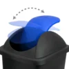 Deuba Mülleimer Schwarz/Blau Kunststoff 60L