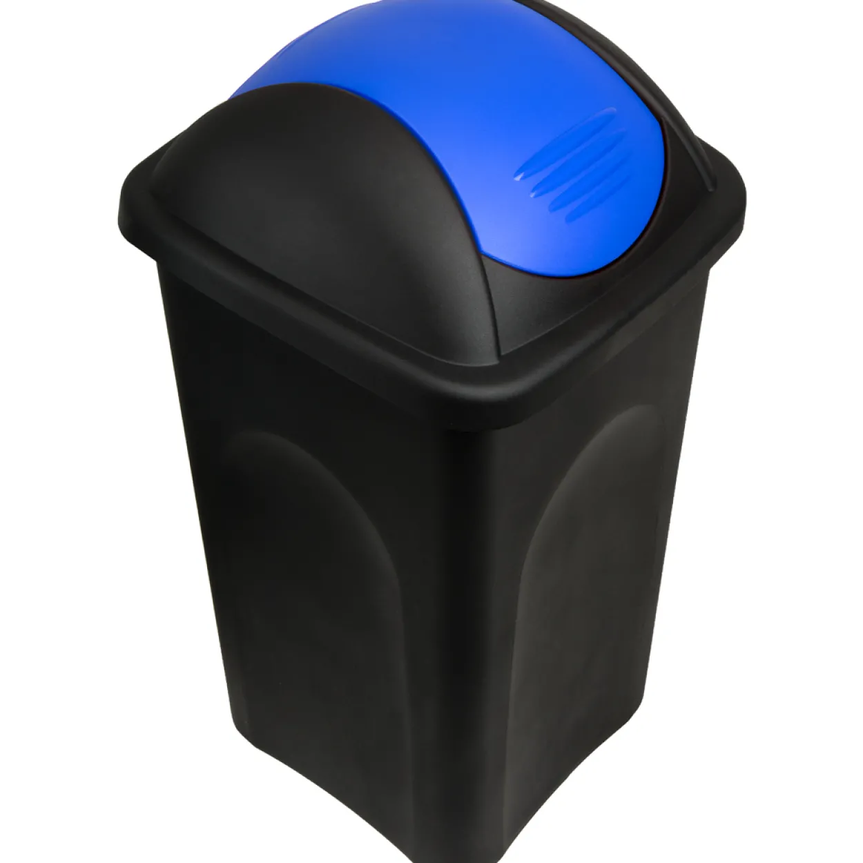 Deuba Mülleimer Schwarz/Blau Kunststoff 60L