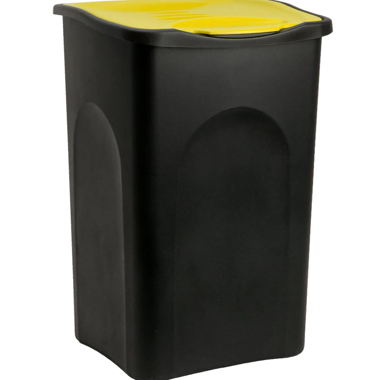 Deuba Mülleimer Schwarz/Gelb Kunststoff 50L