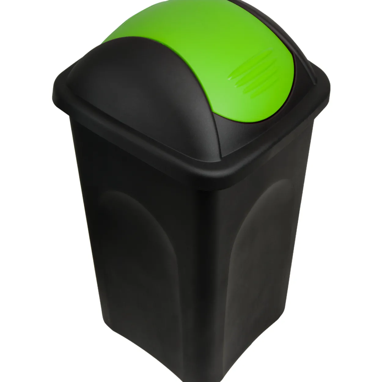 Deuba Mülleimer Schwarz/Grün Kunststoff 60L