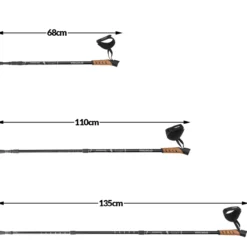 Deuba Nordic Walking Stöcke 68 – 135cm grau