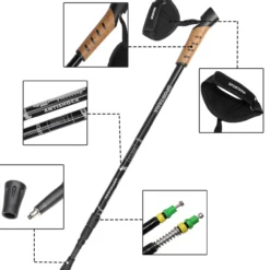 Deuba Nordic Walking Stöcke 68 – 135cm grau