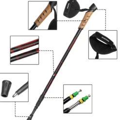 Deuba Nordic Walking Stöcke 68 – 135cm rot