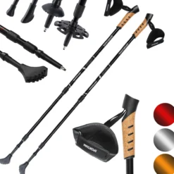 Deuba Nordic Walking Stöcke 68 – 135cm rot