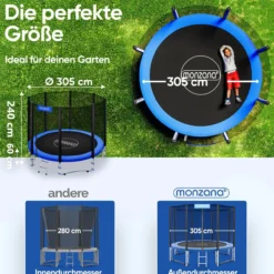 Deuba Trampolin 305 cm mit Sicherheitsnetz
