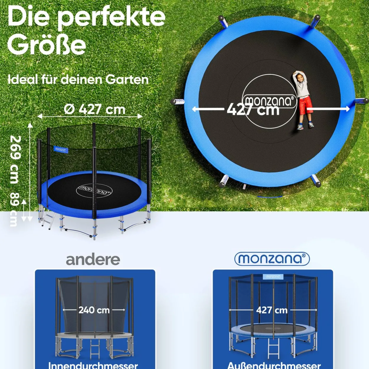 DeubaTrampolin Komplett-Set Ø 427cm