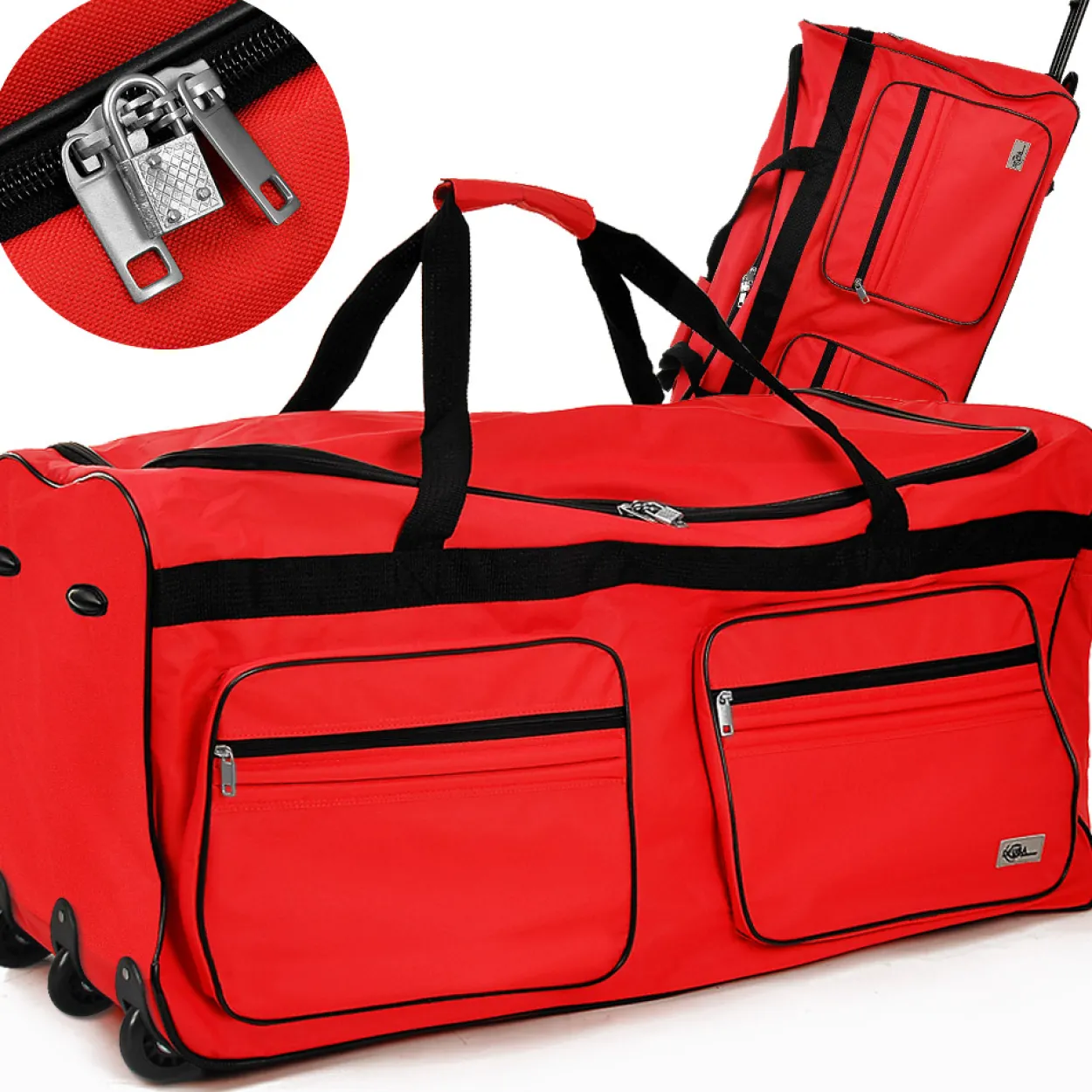 Deuba XXL Reisetasche + Trolleyfunktion Rot