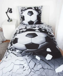 3D Fußball Bettwäsche Größe 80x80 + 135x200 cm