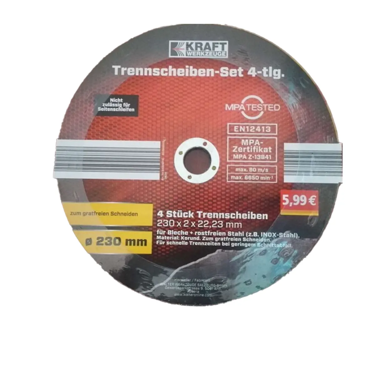 Diamant-Trennscheiben-Set 4 tlg. Ø 230 mm
