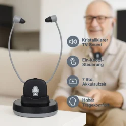 Digitaler Senioren Funk-Kopfhörer, inkl. optisches Kabel