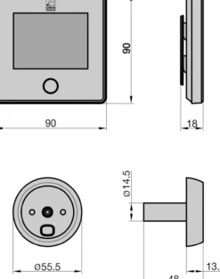 Digitaler Türspion - TS 800 - schwarz