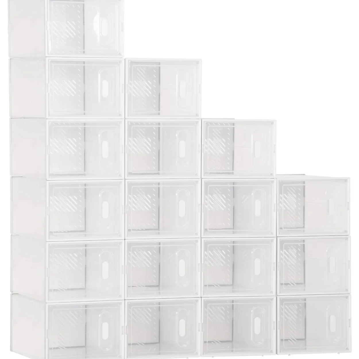 DIY Schuhbox Schuhkartons mit 8 Fächern Aufbewahrungsbox Transparent