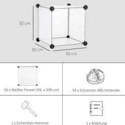 DIY Würfel Regalsystem 16 Würfeln Standregal 125 x 32 x 125 cm