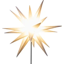 3D-LED-Leuchtstern mit Erdspieß - Weiß
