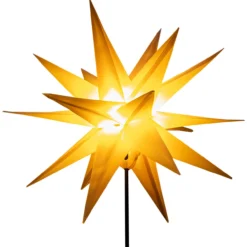 3D-LED-Leuchtstern mit Erdspieß - Gelb