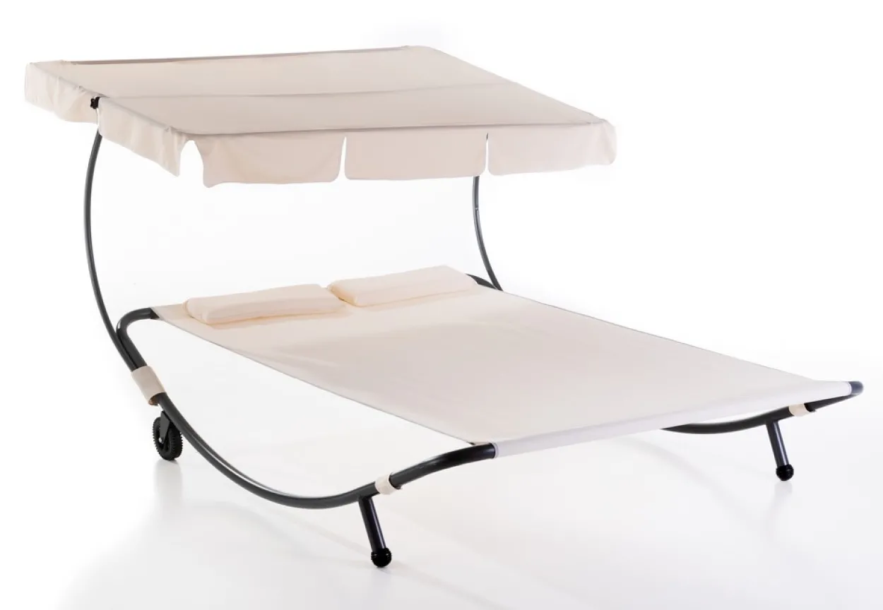 Doppelgartenliege, ca. 210 x 177 x 155 cm - Beige