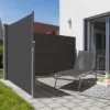 Doppel - Seitenmarkise aus Polyester, ca. 6,0 x 1,5 m - Anthrazit