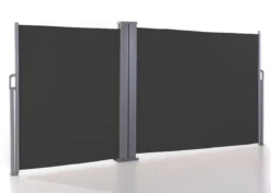Doppel - Seitenmarkise aus Polyester, ca. 6,0 x 1,5 m - Anthrazit