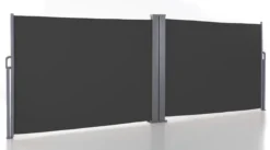 Doppel - Seitenmarkise aus Polyester, ca. 6,0 x 1,5 m - Anthrazit