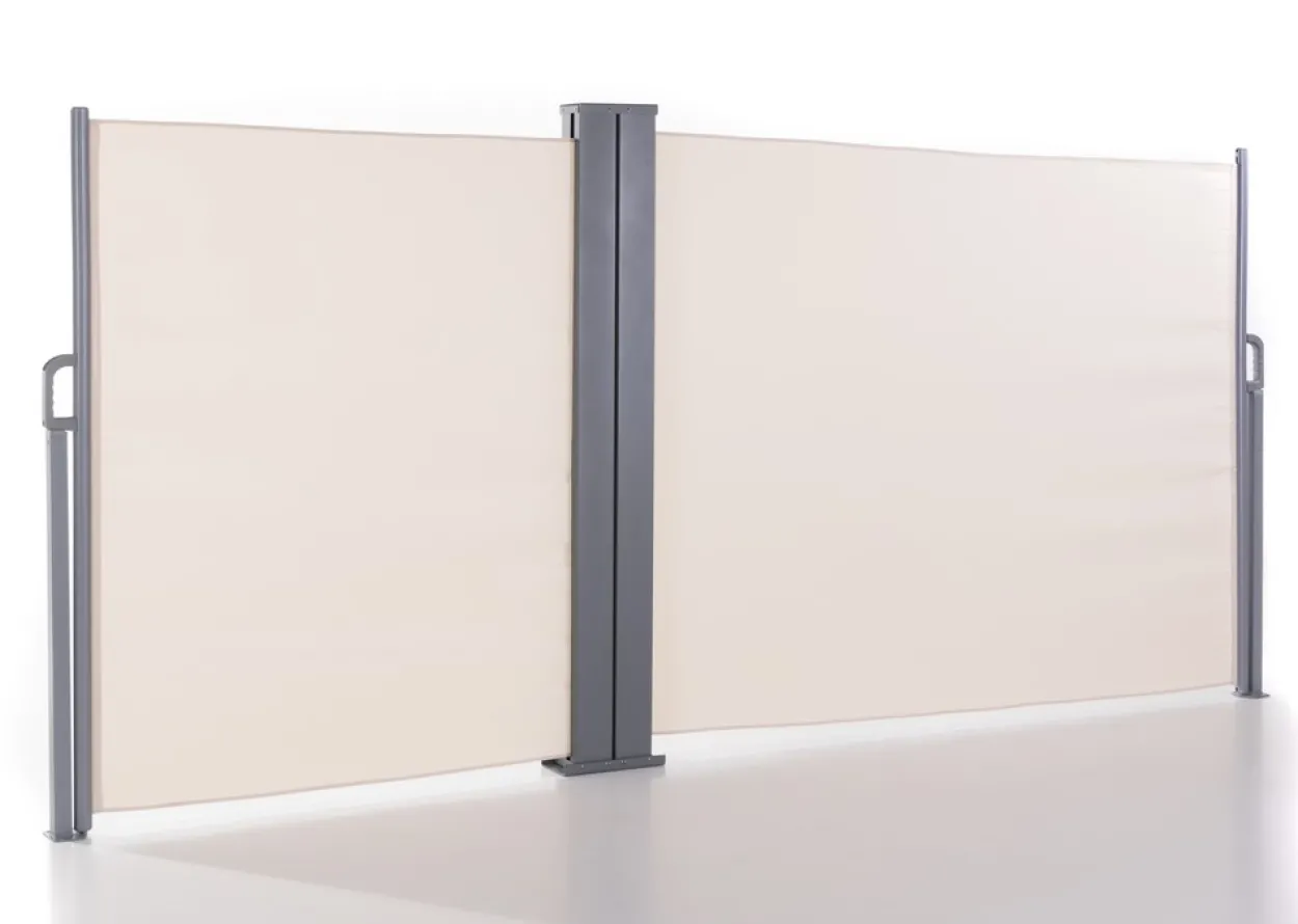 Doppel - Seitenmarkise aus Polyester, ca. 6,0 x 1,5 m - Beige