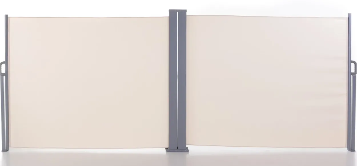 Doppel - Seitenmarkise aus Polyester, ca. 6,0 x 1,5 m - Beige