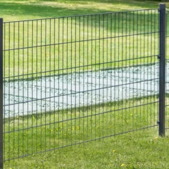 Doppelstabmattenzaun Komplett-Set, ca. 103 cm x 10 m - Anthrazit
