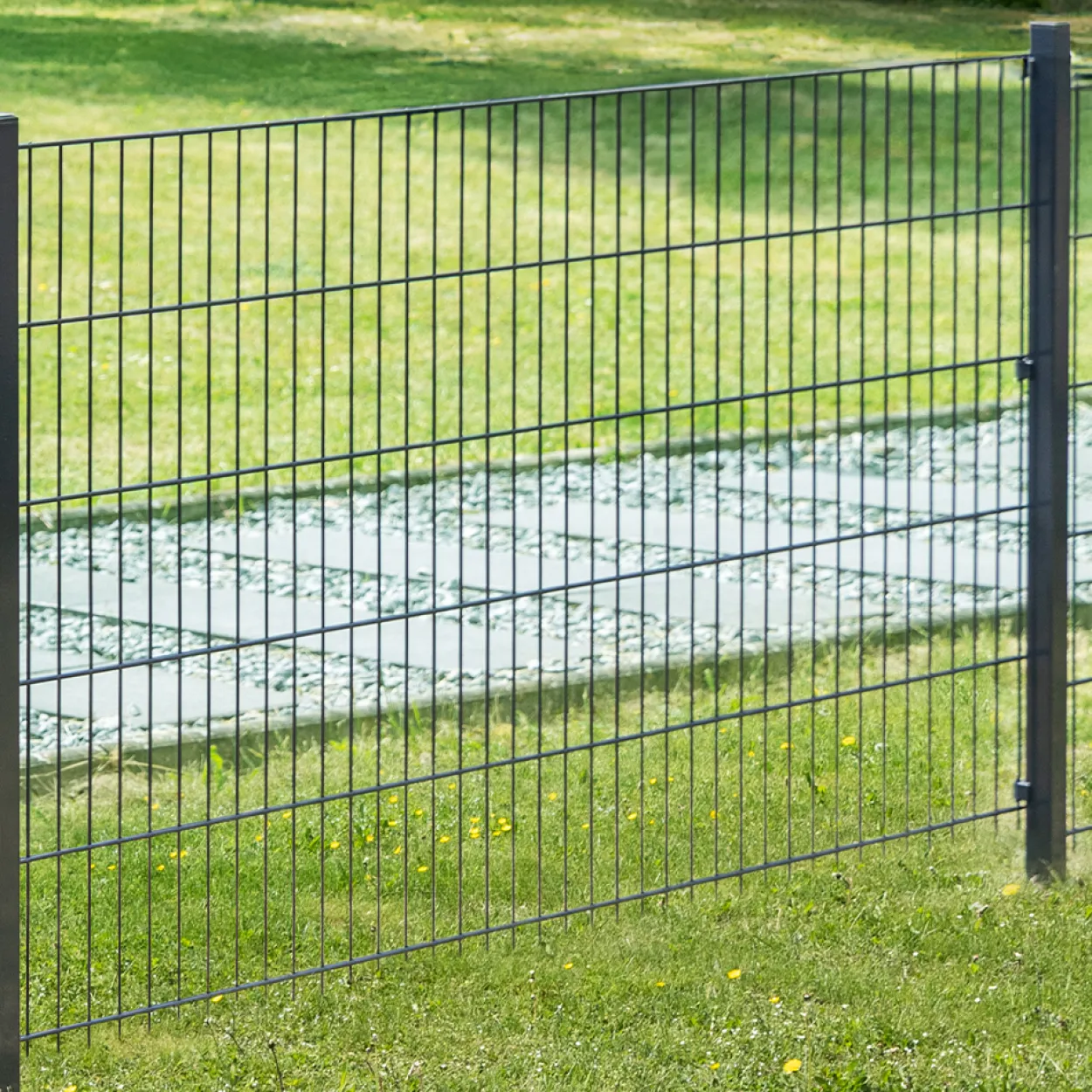 Doppelstabmattenzaun Komplett-Set, ca. 103 cm x 10 m - Anthrazit