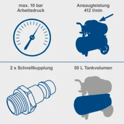 Doppelzylinder-Kompressor HC53DC, 50L