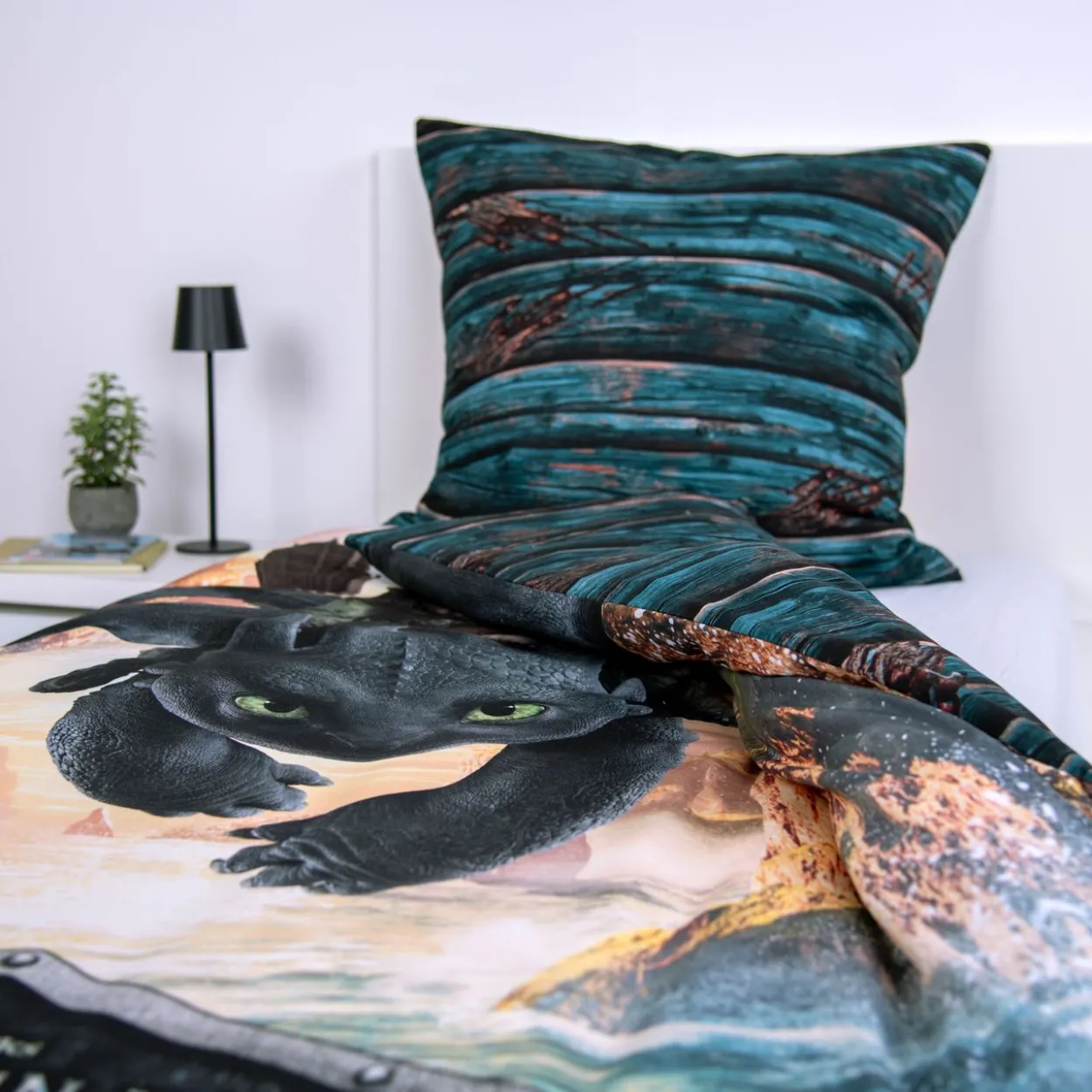 Dragons Bettwäsche Größe 80x80 + 135x200 cm