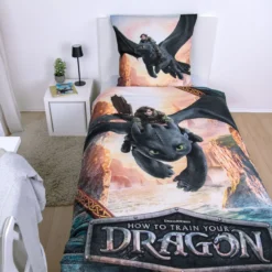 Dragons Bettwäsche Größe 80x80 + 135x200 cm