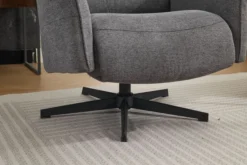 Drehsessel mit Hocker, ca. 76 x 88 x 106,5 cm - Dunkelgrau