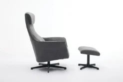 Drehsessel mit Hocker, ca. 76 x 88 x 106,5 cm - Dunkelgrau