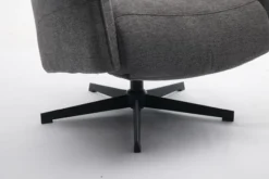 Drehsessel mit Hocker, ca. 76 x 88 x 106,5 cm - Dunkelgrau