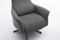 Drehsessel mit Hocker, ca. 76 x 88 x 106,5 cm - Dunkelgrau