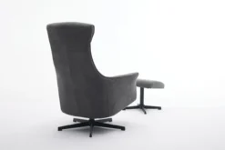 Drehsessel mit Hocker, ca. 76 x 88 x 106,5 cm - Dunkelgrau