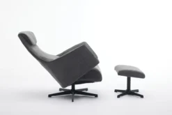 Drehsessel mit Hocker, ca. 76 x 88 x 106,5 cm - Dunkelgrau