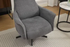 Drehsessel mit Hocker, ca. 76 x 88 x 106,5 cm - Dunkelgrau