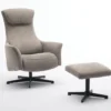 Drehsessel mit Hocker - Grau