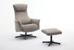 Drehsessel mit Hocker - Grau