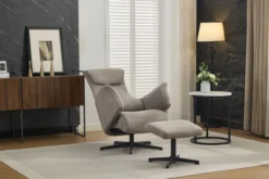 Drehsessel mit Hocker - Grau